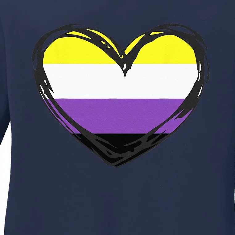 Non Binary Pride Design - Nonbinary Pride Ladies Long Sleeve Shirt