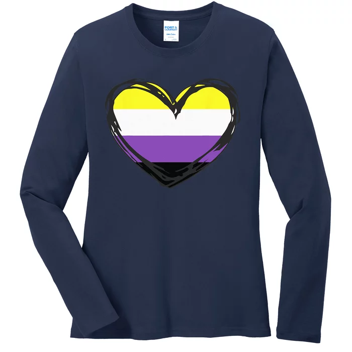 Non Binary Pride Design - Nonbinary Pride Ladies Long Sleeve Shirt