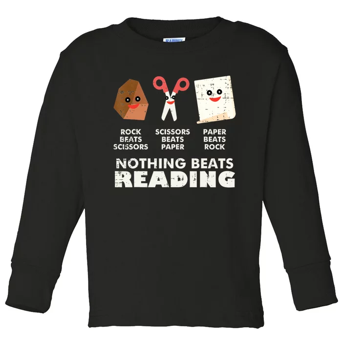 Nothing Beats Reading Book Librarian Across America Toddler Long Sleeve Shirt