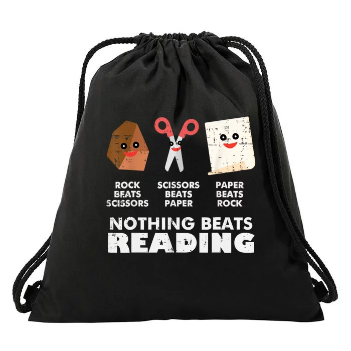 Nothing Beats Reading Book Librarian Across America Drawstring Bag