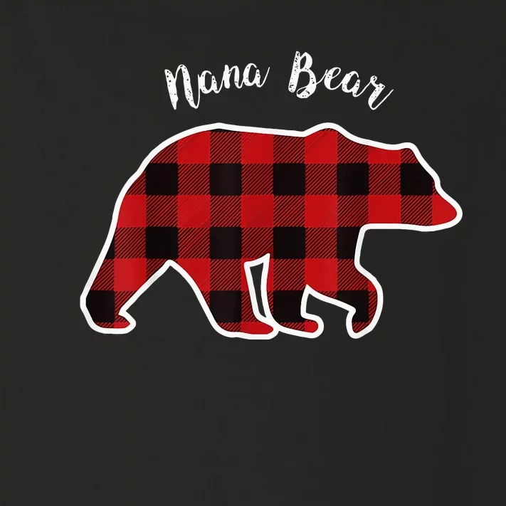 Nana Bear Red Plaid Christmas Pajama Family Grandma Toddler Long Sleeve Shirt