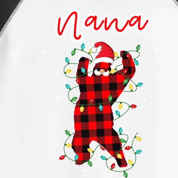 Nana Bear Red Buffalo Plaid Grandma Bear Pajama Xmas Gift Toddler Fine Jersey T-Shirt