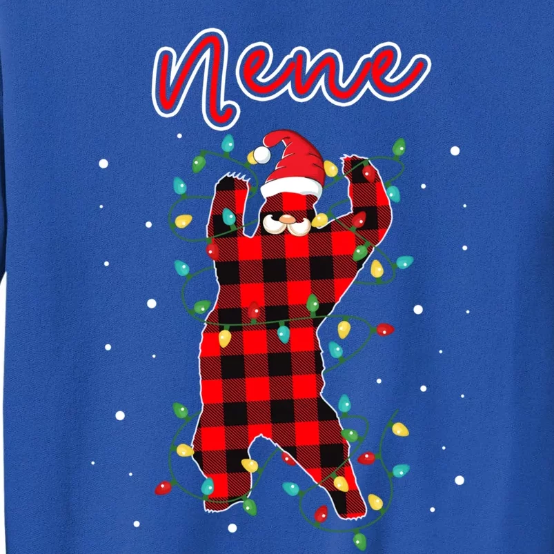 Nene Bear Red Buffalo Plaid Grandma Bear Pajama Xmas Gift Sweatshirt