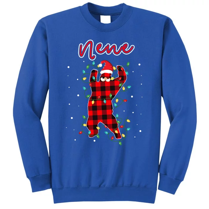 Nene Bear Red Buffalo Plaid Grandma Bear Pajama Xmas Gift Sweatshirt