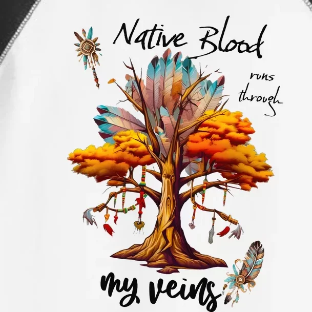 Native Blood Runs Through My Veins Toddler Fine Jersey T-Shirt