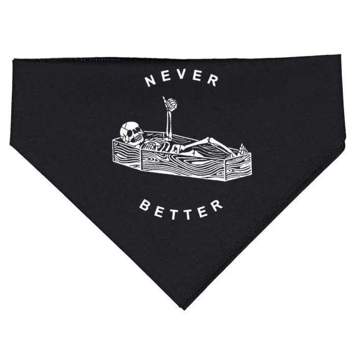 Never Better Skeleton USA-Made Doggie Bandana