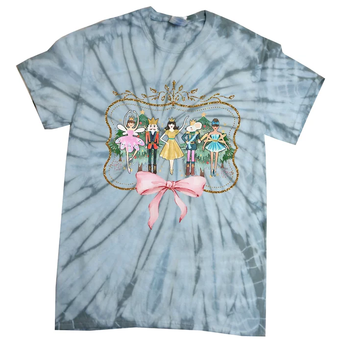 Nutcracker Ballet Sugar Plum Fairy Retro Christmas Tie-Dye T-Shirt