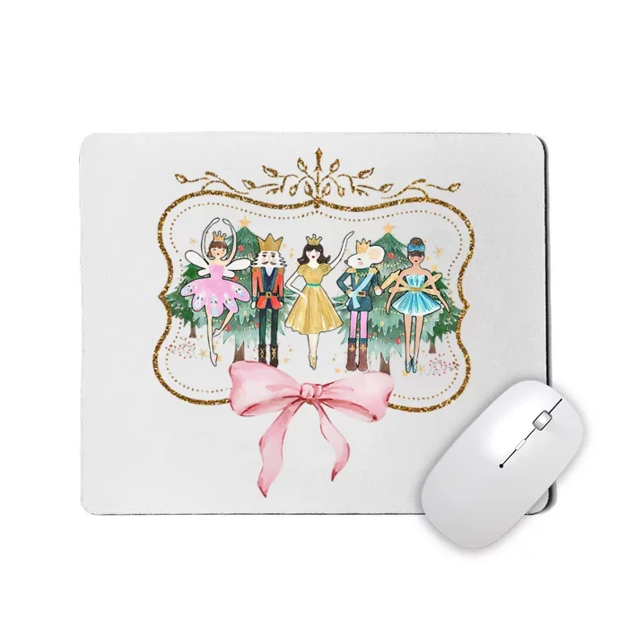 Nutcracker Ballet Sugar Plum Fairy Retro Christmas Mousepad