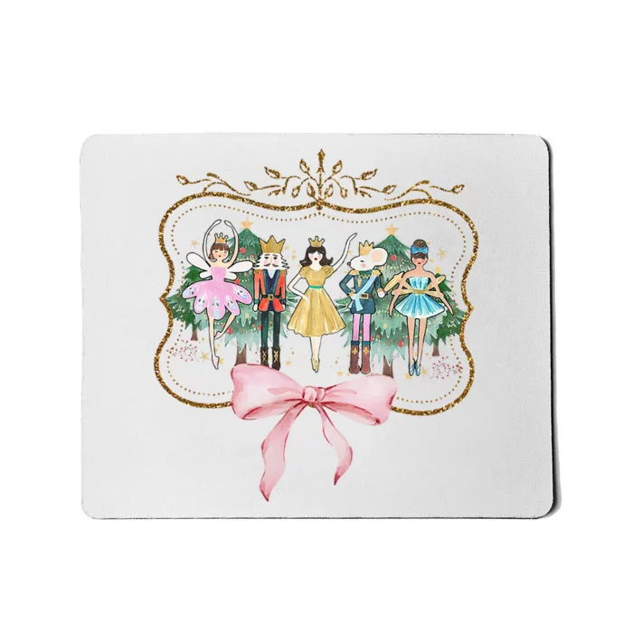 Nutcracker Ballet Sugar Plum Fairy Retro Christmas Mousepad