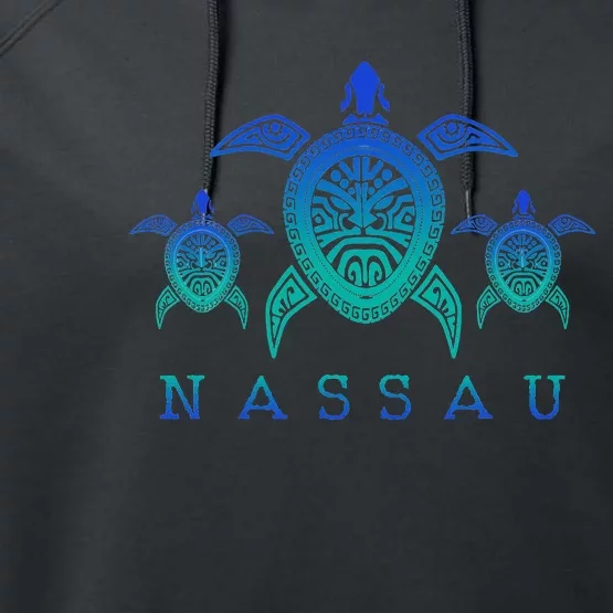 Nassau Bahamas Sea Turtle Scuba Diving Gift Performance Fleece Hoodie