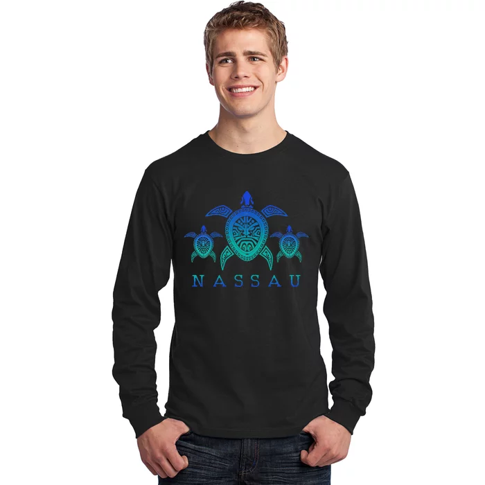 Nassau Bahamas Sea Turtle Scuba Diving Gift Long Sleeve Shirt