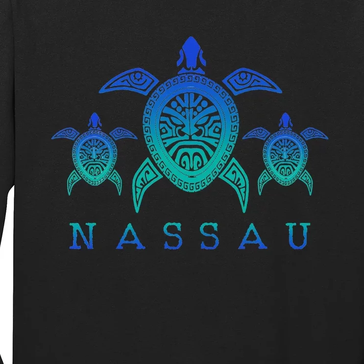 Nassau Bahamas Sea Turtle Scuba Diving Gift Long Sleeve Shirt