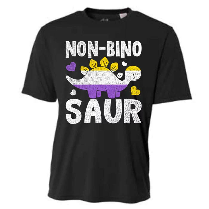 Non Bino Saur Dinosaur Aagender Non Binary Gift Cooling Performance Crew T-Shirt