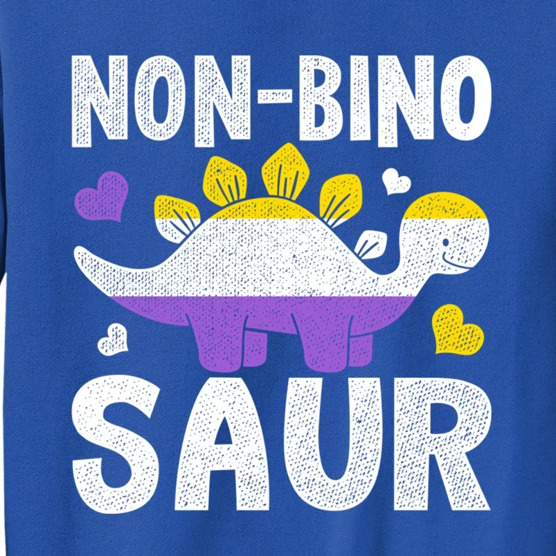 Non Bino Saur Dinosaur Aagender Non Binary Gift Sweatshirt