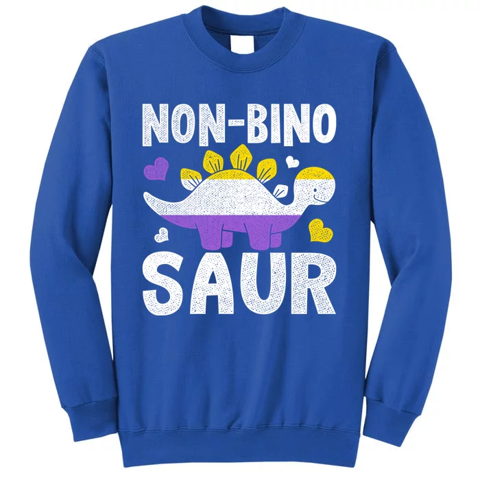 Non Bino Saur Dinosaur Aagender Non Binary Gift Sweatshirt