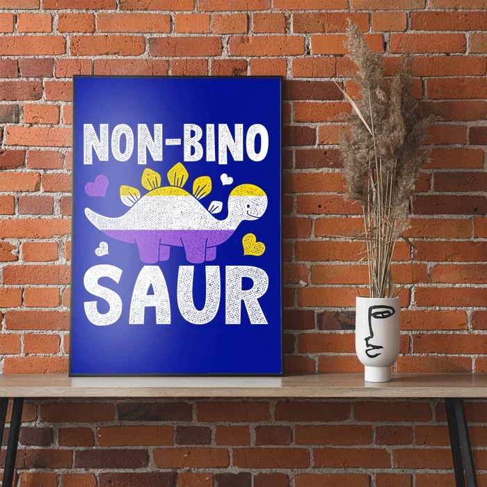 Non Bino Saur Dinosaur Aagender Non Binary Gift Poster