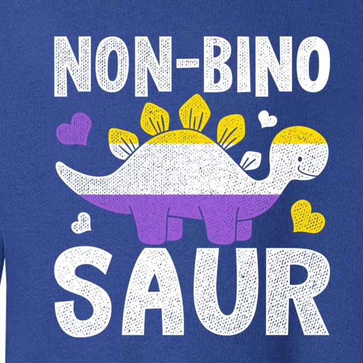 Non Bino Saur Dinosaur Aagender Non Binary Gift Toddler Sweatshirt