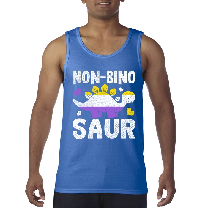 Non Bino Saur Dinosaur Aagender Non Binary Gift Tank Top