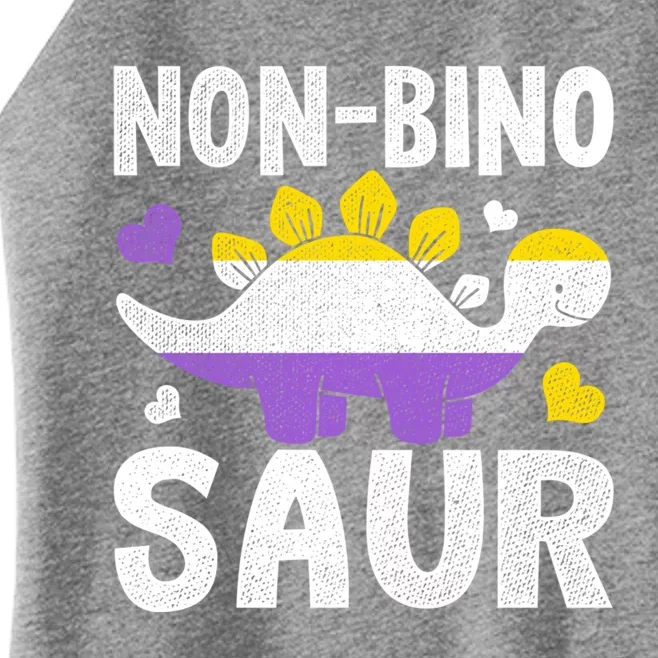 Non Bino Saur Dinosaur Aagender Non Binary Gift Women’s Perfect Tri Rocker Tank