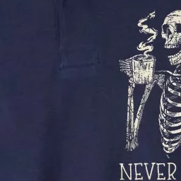 Never Better Skeleton Drinking Coffee Halloween Party Softstyle Adult Sport Polo