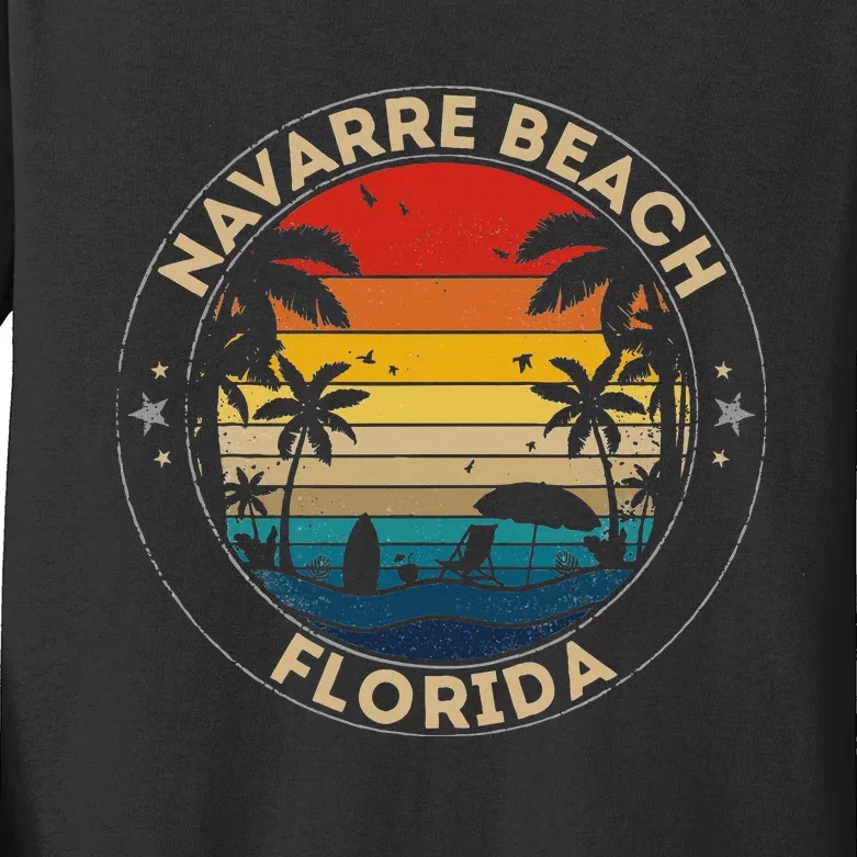 Navarre Beach Souvenir Florida Reminder Kids Long Sleeve Shirt