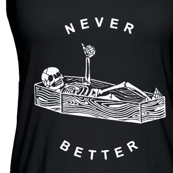 Never Better Skeleton Ladies Essential Flowy Tank