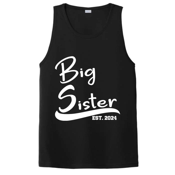 New Big Sister Est 2024 Family Gift Performance Tank