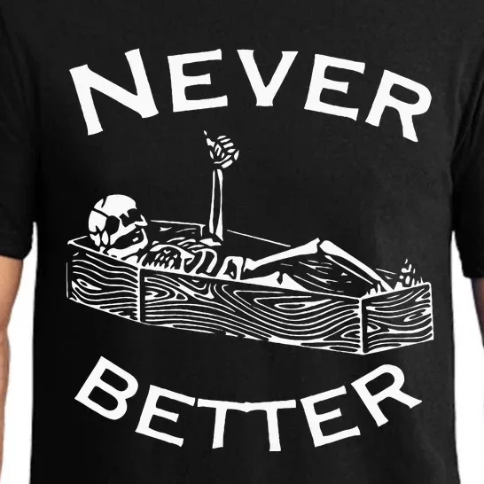 Never Better Skeleton Lazy Halloween Costume Funny Skull Pajama Set