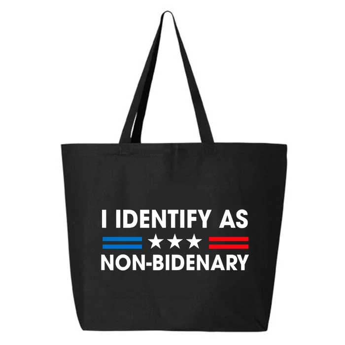 Non Bidenary Shirt I Identify As Non Bidenary Anti Biden American US Flag 25L Jumbo Tote