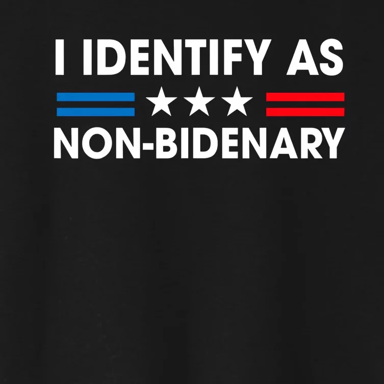 Non Bidenary Shirt I Identify As Non Bidenary Anti Biden American US Flag Women's Crop Top Tee