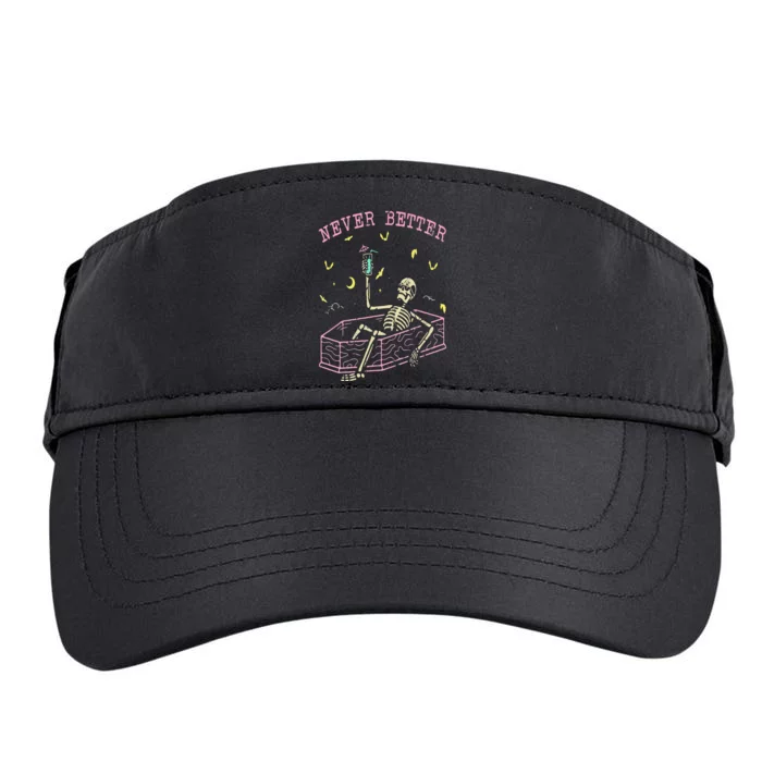 Never Better Skeletons Relaxing In Coffin Night Adult Drive Performance Visor