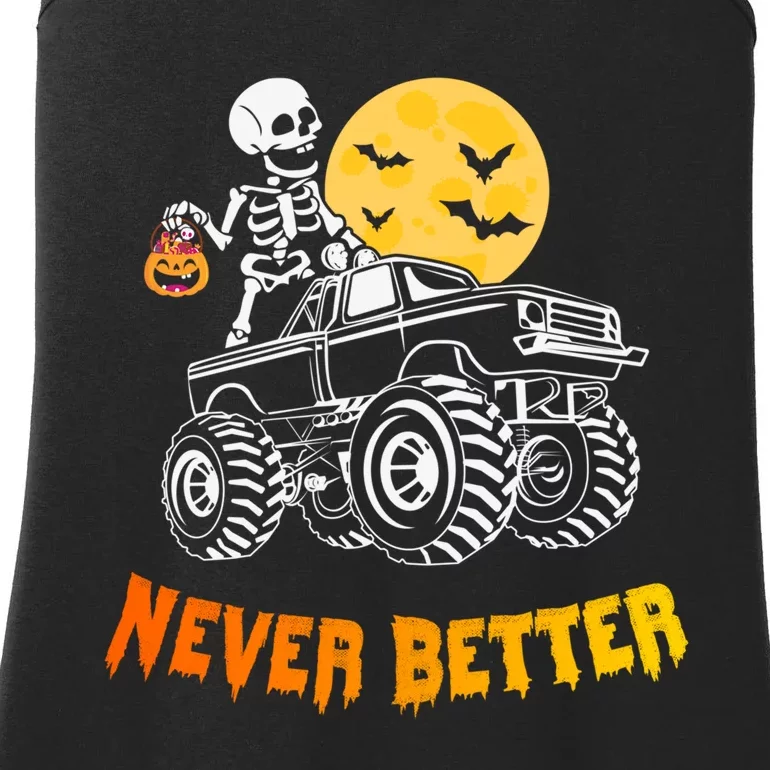 Never Better Skeleton Funny Skull Ladies Essential Tank