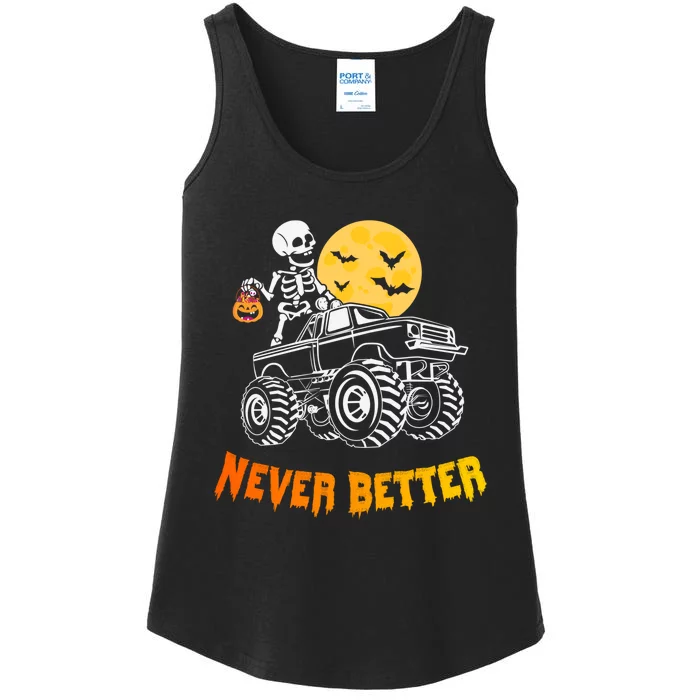 Never Better Skeleton Funny Skull Ladies Essential Tank