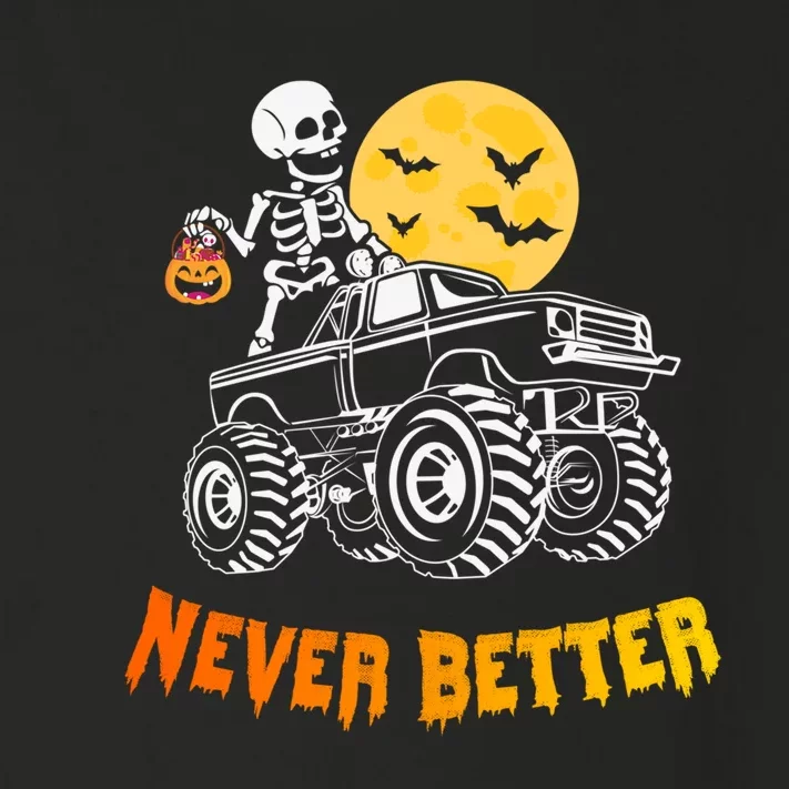 Never Better Skeleton Funny Skull Toddler Long Sleeve Shirt