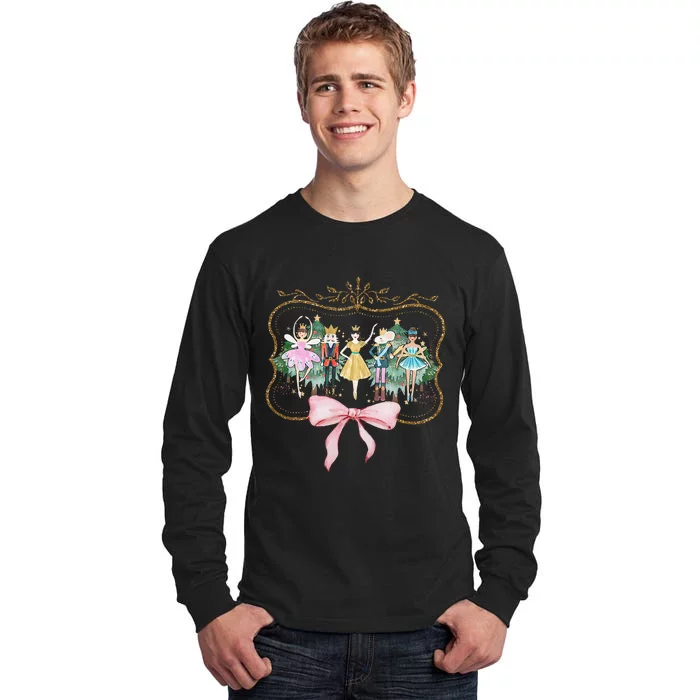 Nutcracker Ballet Sugar Plum Fairy Retro Christmas Tall Long Sleeve T-Shirt