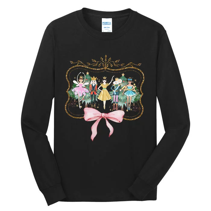 Nutcracker Ballet Sugar Plum Fairy Retro Christmas Tall Long Sleeve T-Shirt