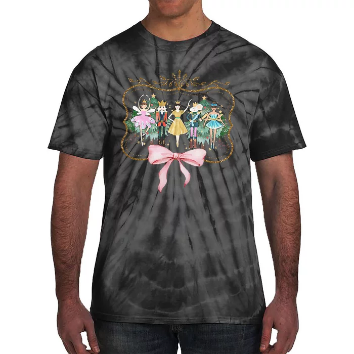 Nutcracker Ballet Sugar Plum Fairy Retro Christmas Tie-Dye T-Shirt