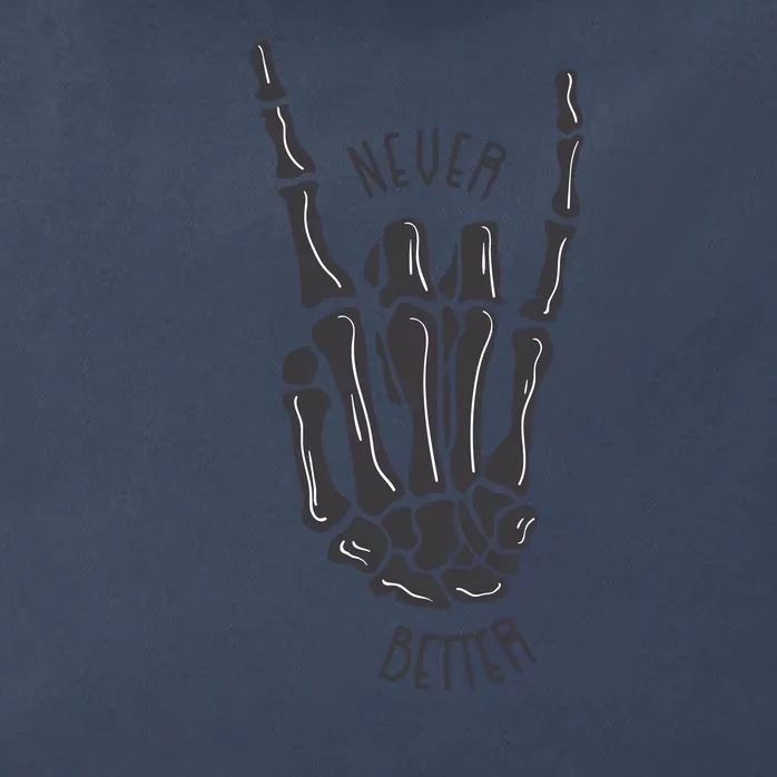 Never Better Skeleton Zip Tote Bag