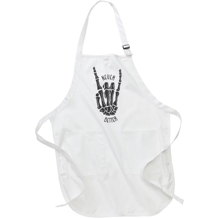 Never Better Skeleton Full-Length Apron With Pocket