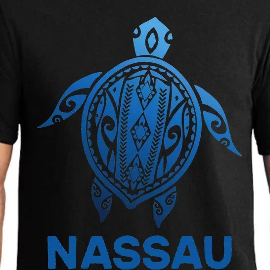 Nassau Bahamas Tribal Tattoo Blue Sea Turtle Souvenirs Pajama Set