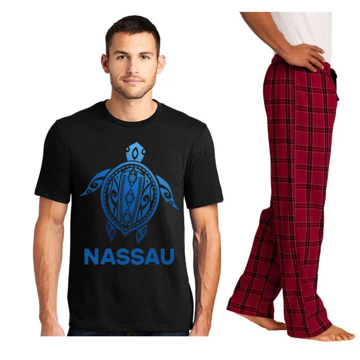 Nassau Bahamas Tribal Tattoo Blue Sea Turtle Souvenirs Pajama Set