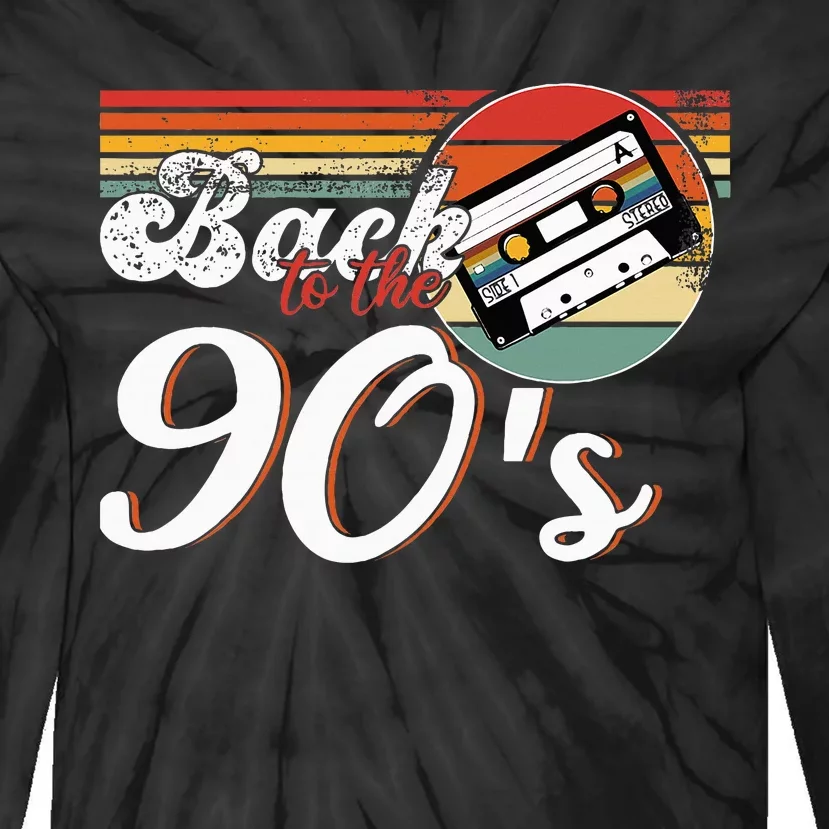 Nineties Back To The 90s Retro Cassette 90S Tie-Dye Long Sleeve Shirt