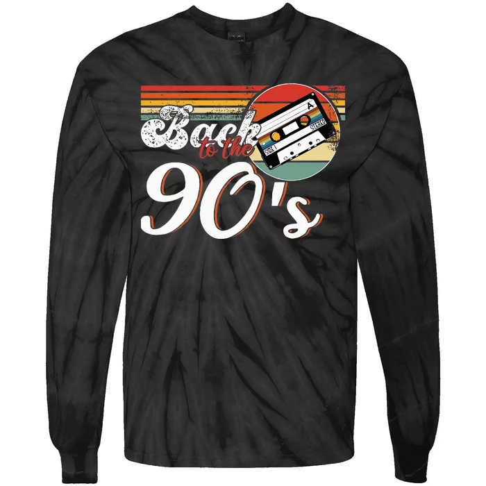 Nineties Back To The 90s Retro Cassette 90S Tie-Dye Long Sleeve Shirt