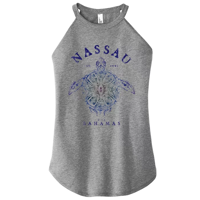 Nassau Bahamas Tortoise Turtle Tribal Diving Fishing Women’s Perfect Tri Rocker Tank