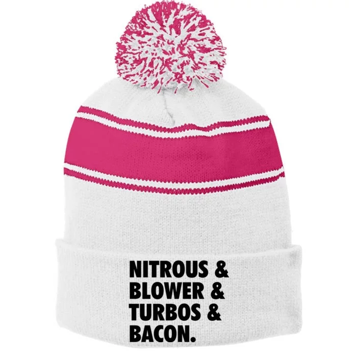 Nitrous & Blowers & Turbos & Bacon Stripe Pom Pom Beanie