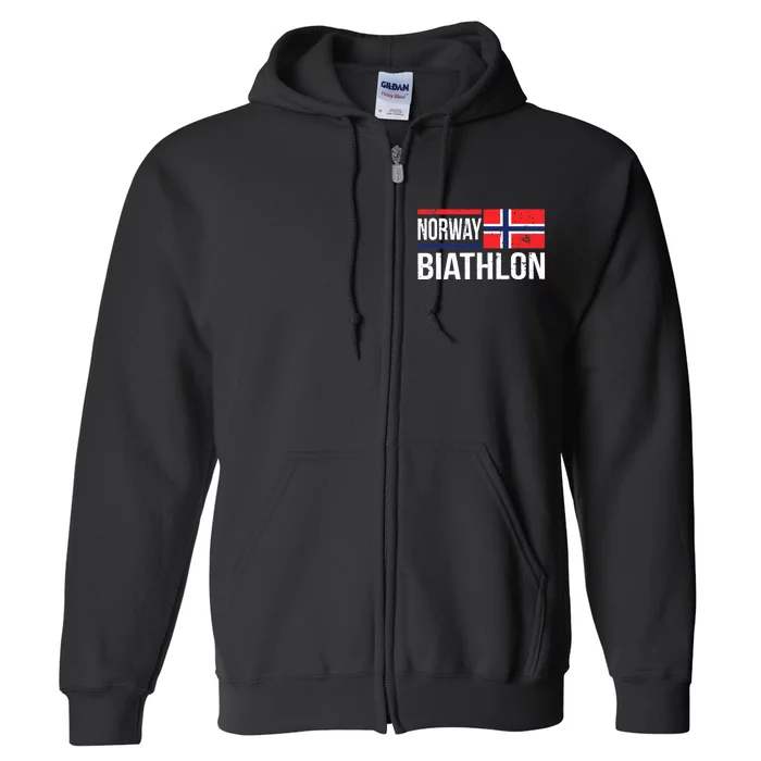 Norway Biathlon Target Skiing Shooting Competition Biathlete Full Zip Hoodie