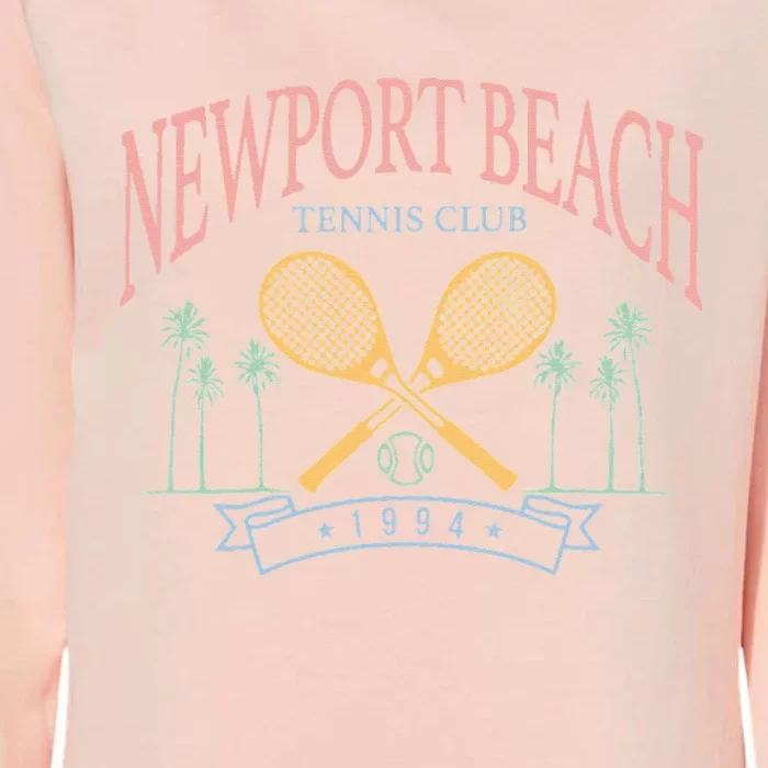 Newport Beach Tennis Club Crossed Racquets Womens California Wash Sweatshirt