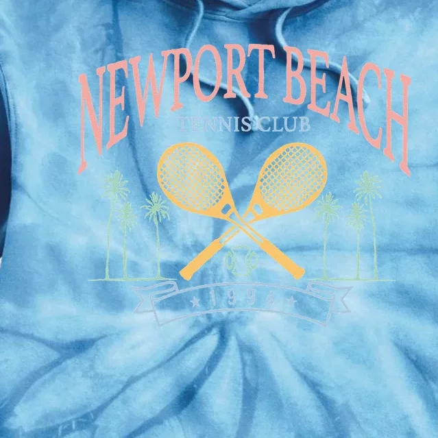 Newport Beach Tennis Club Crossed Racquets Tie Dye Hoodie