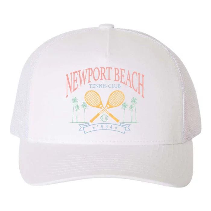 Newport Beach Tennis Club Crossed Racquets Yupoong Adult 5-Panel Trucker Hat