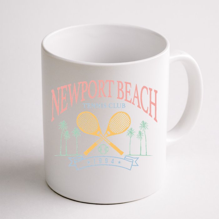 Newport Beach Tennis Club Crossed Racquets Front & Back Coffee Mug